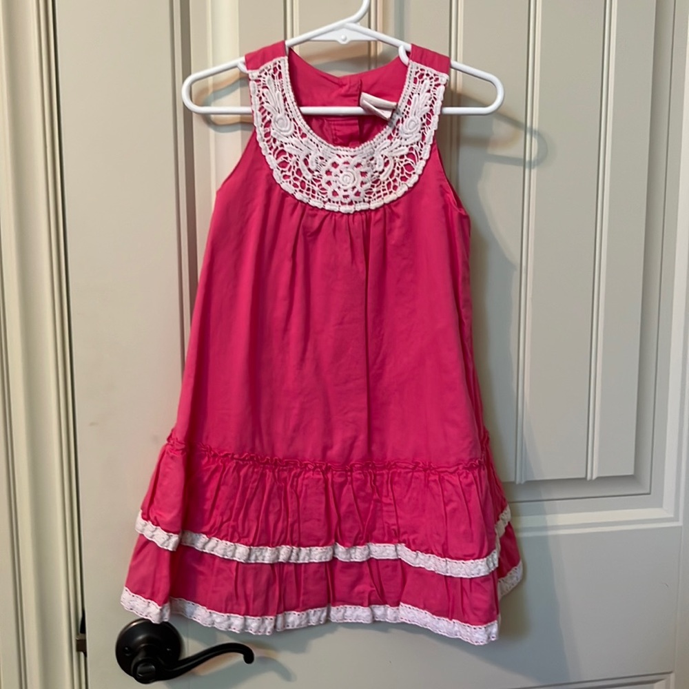 Pink and cream embroidered dress